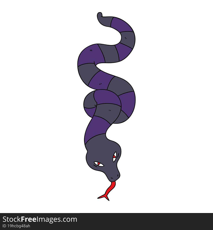 quirky hand drawn cartoon snake