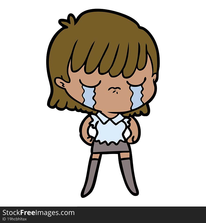 cartoon woman crying. cartoon woman crying