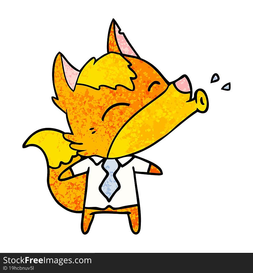 office worker fox cartoon character. office worker fox cartoon character