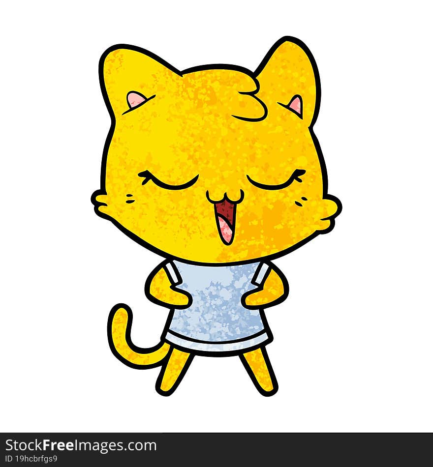 happy cartoon cat. happy cartoon cat