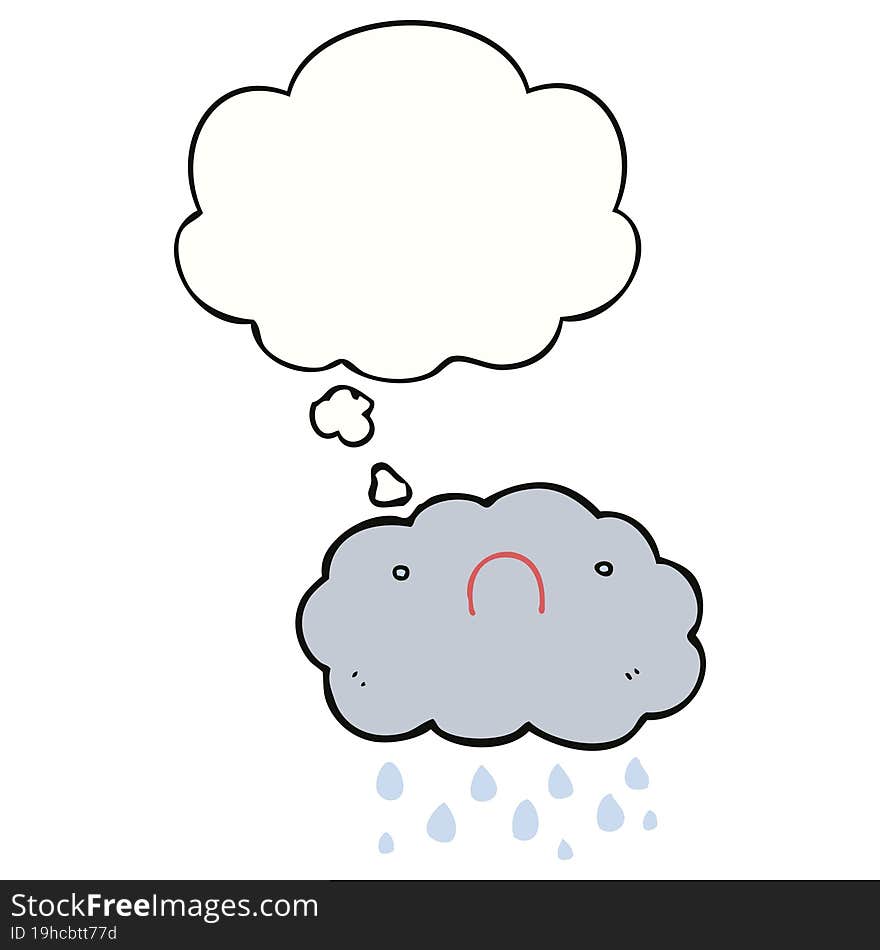 cute cartoon cloud and thought bubble