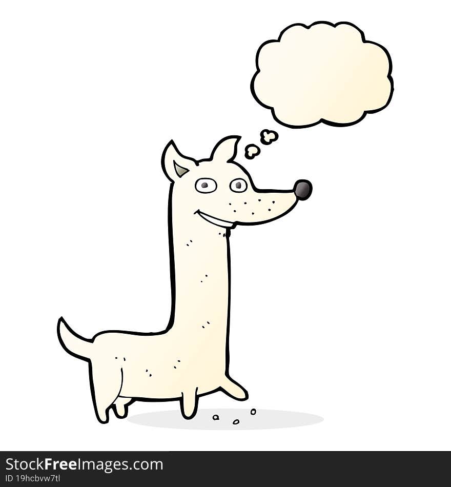 Funny Cartoon Dog With Thought Bubble