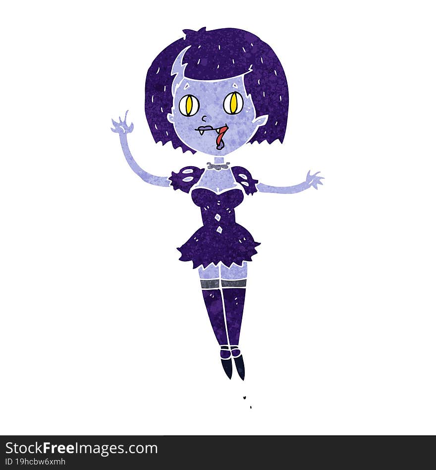 Cartoon Happy Vampire Girl