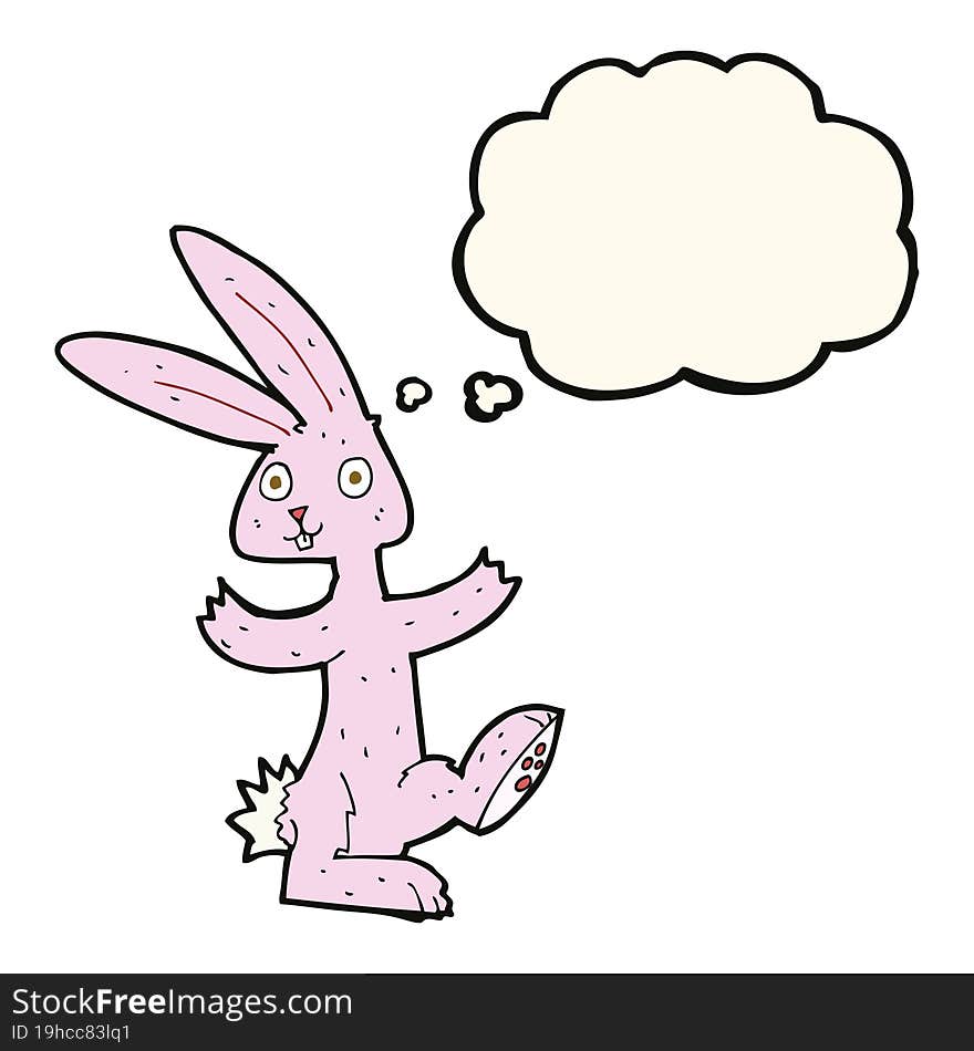 cartoon rabbit with thought bubble