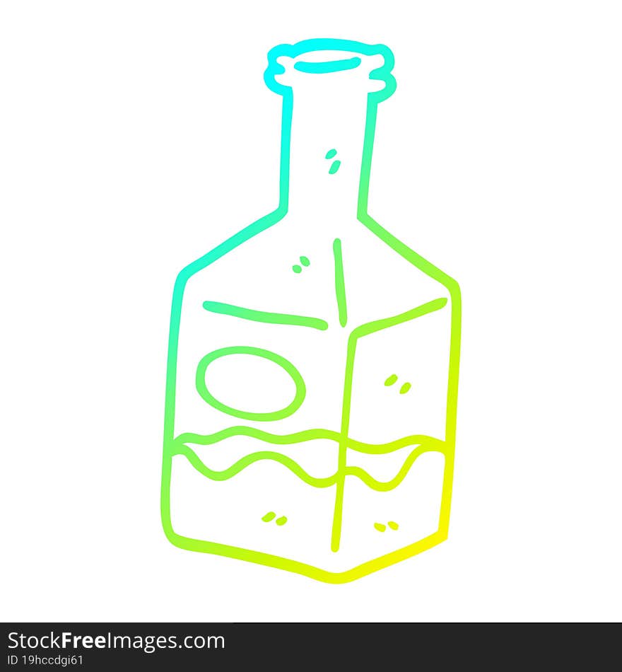 cold gradient line drawing cartoon drink in decanter