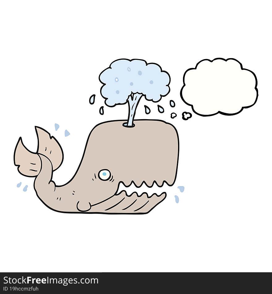 thought bubble cartoon whale spouting water