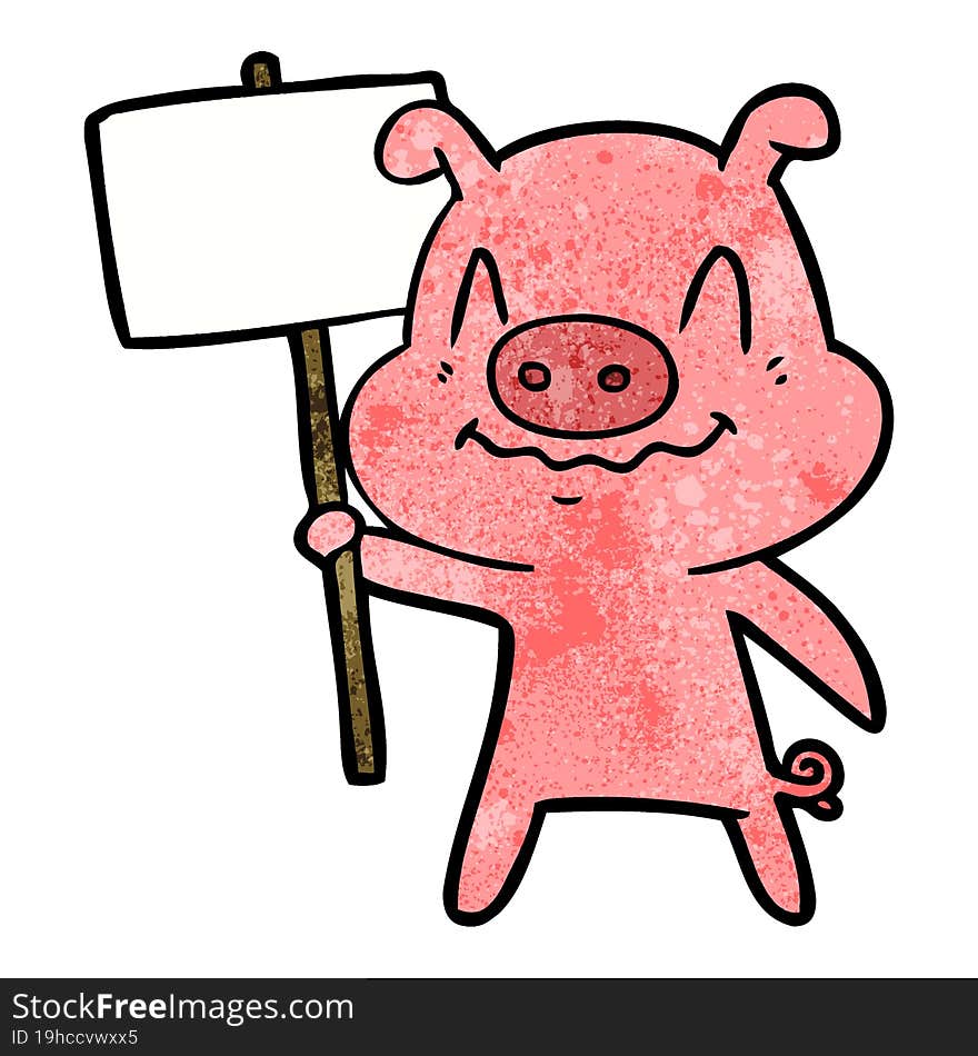 nervous cartoon pig. nervous cartoon pig