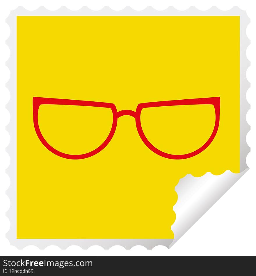 spectacles graphic vector square peeling sticker. spectacles graphic vector square peeling sticker