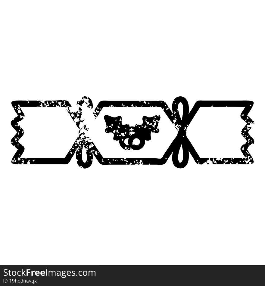 christmas cracker distressed icon symbol