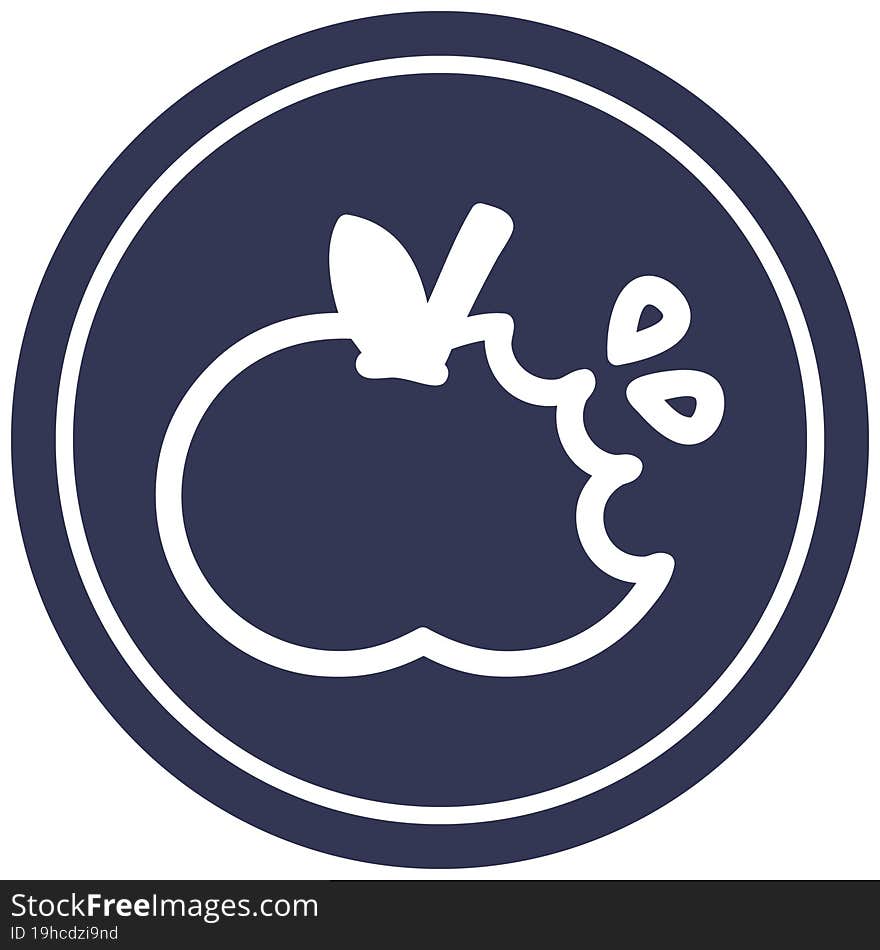 Bitten Apple Circular Icon