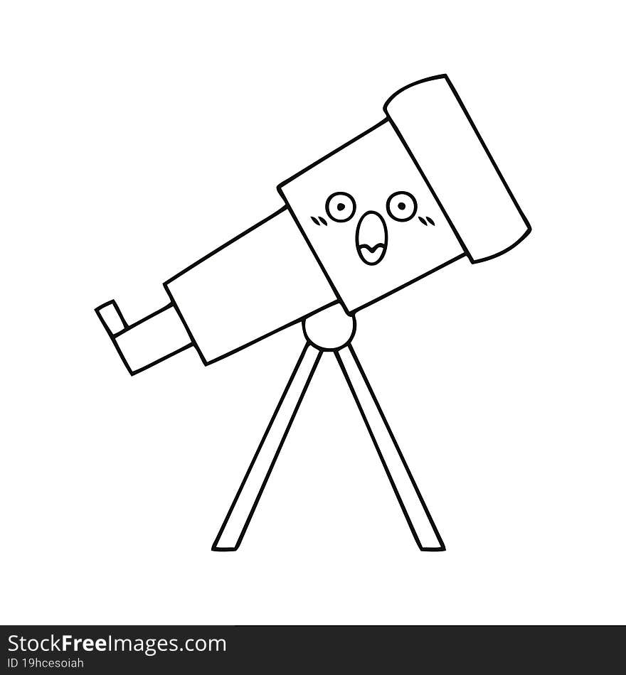 line drawing cartoon telescope