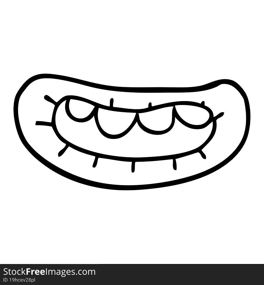 line drawing cartoon mouth