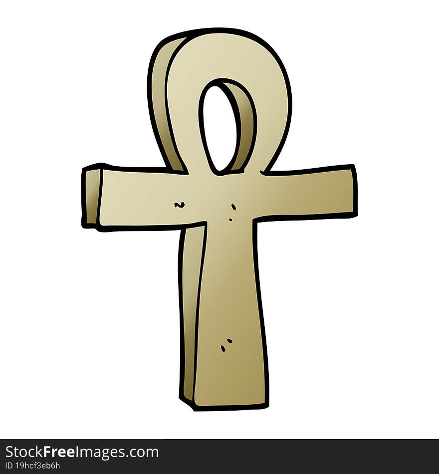 cartoon doodle ankh symbol