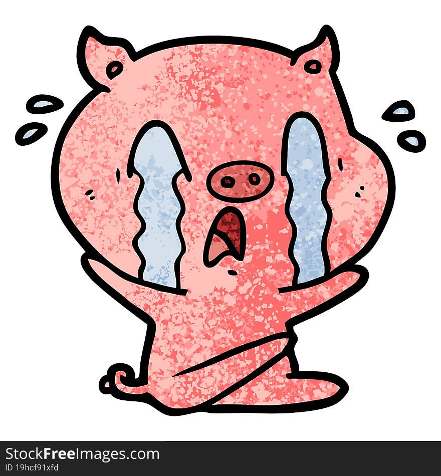 crying pig cartoon. crying pig cartoon