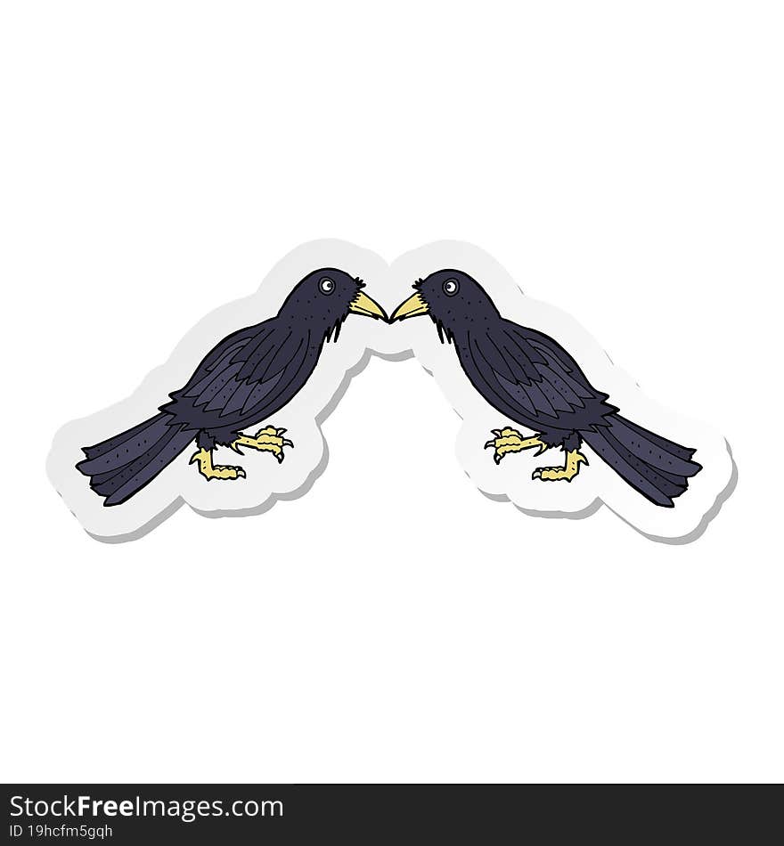 sticker of a cartoon crows