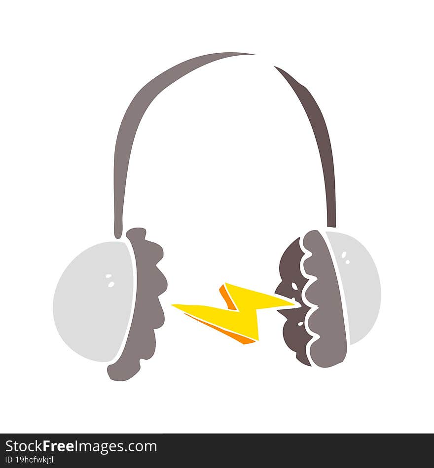 flat color illustration of a cartoon headphones