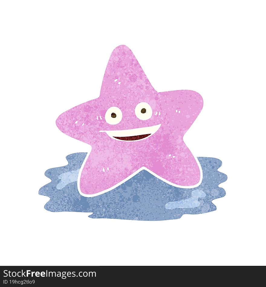 retro cartoon starfish