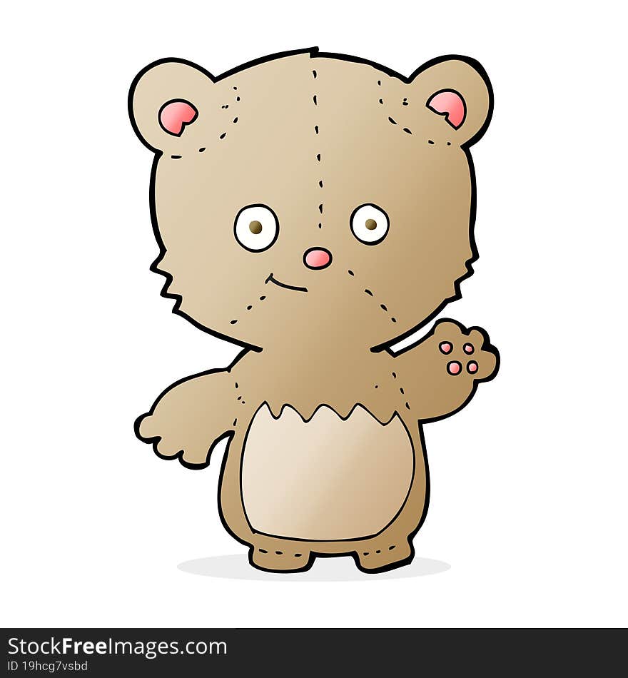 Cartoon Teddy Bear Waving