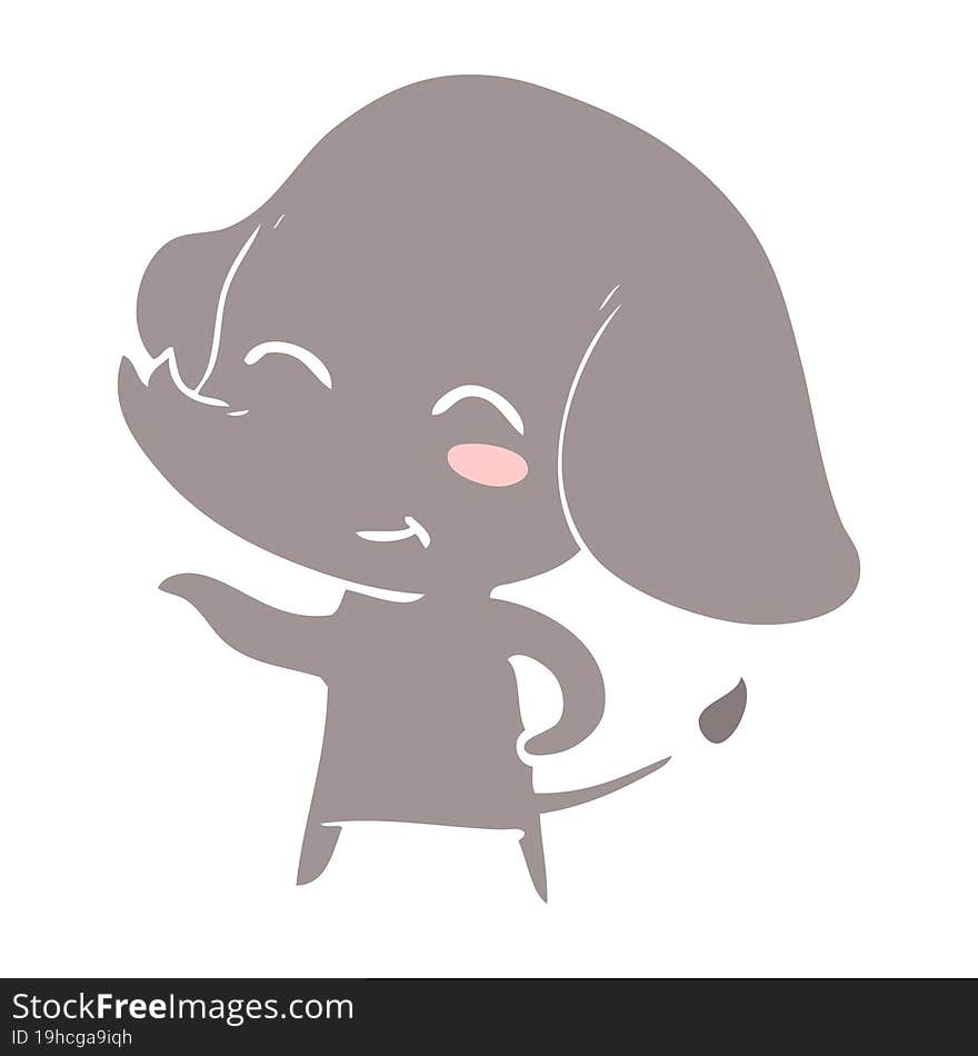 cute flat color style cartoon elephant