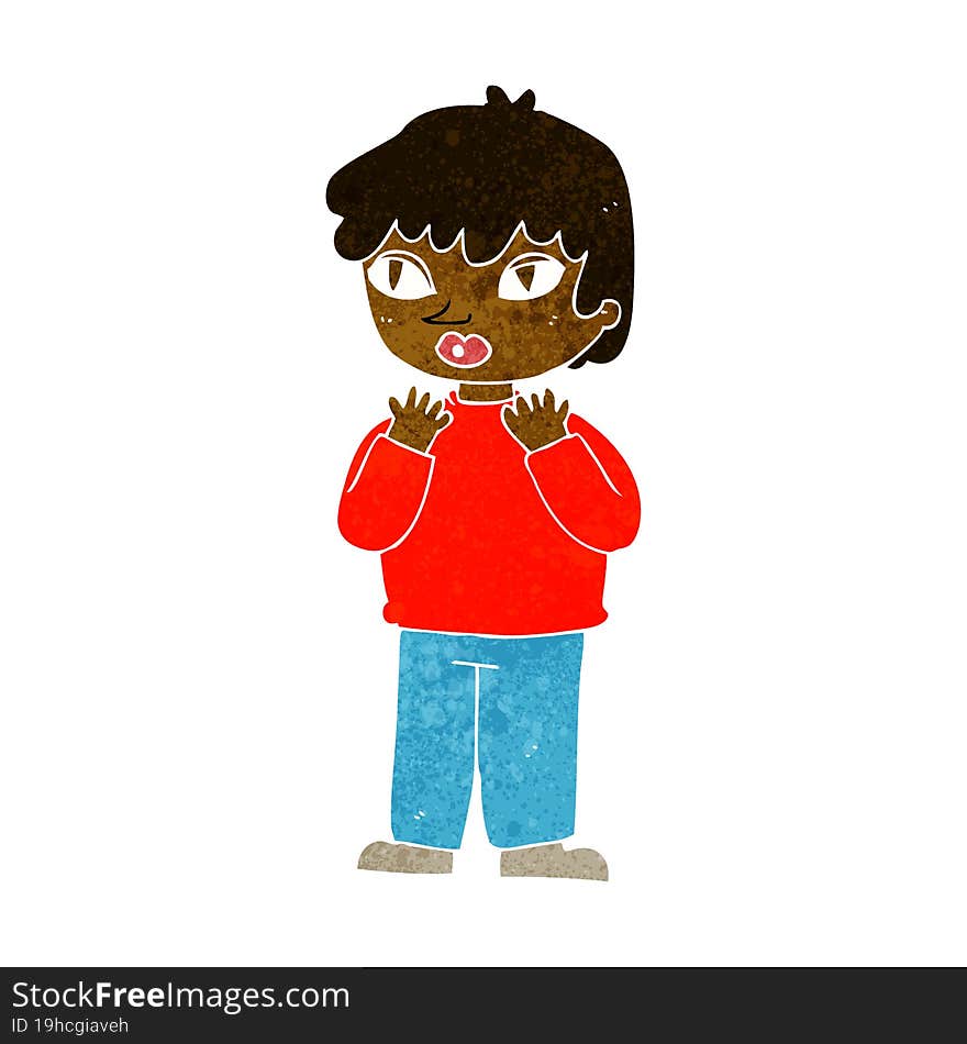 cartoon worried person