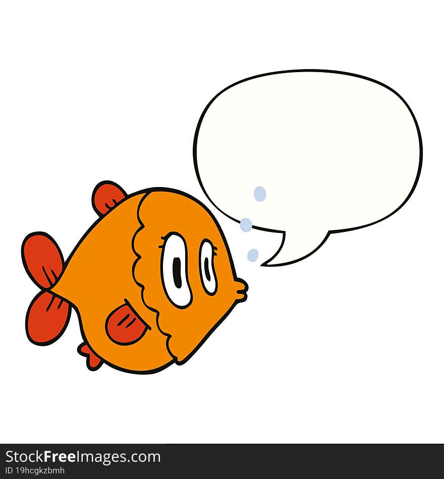 cartoon fish and speech bubble