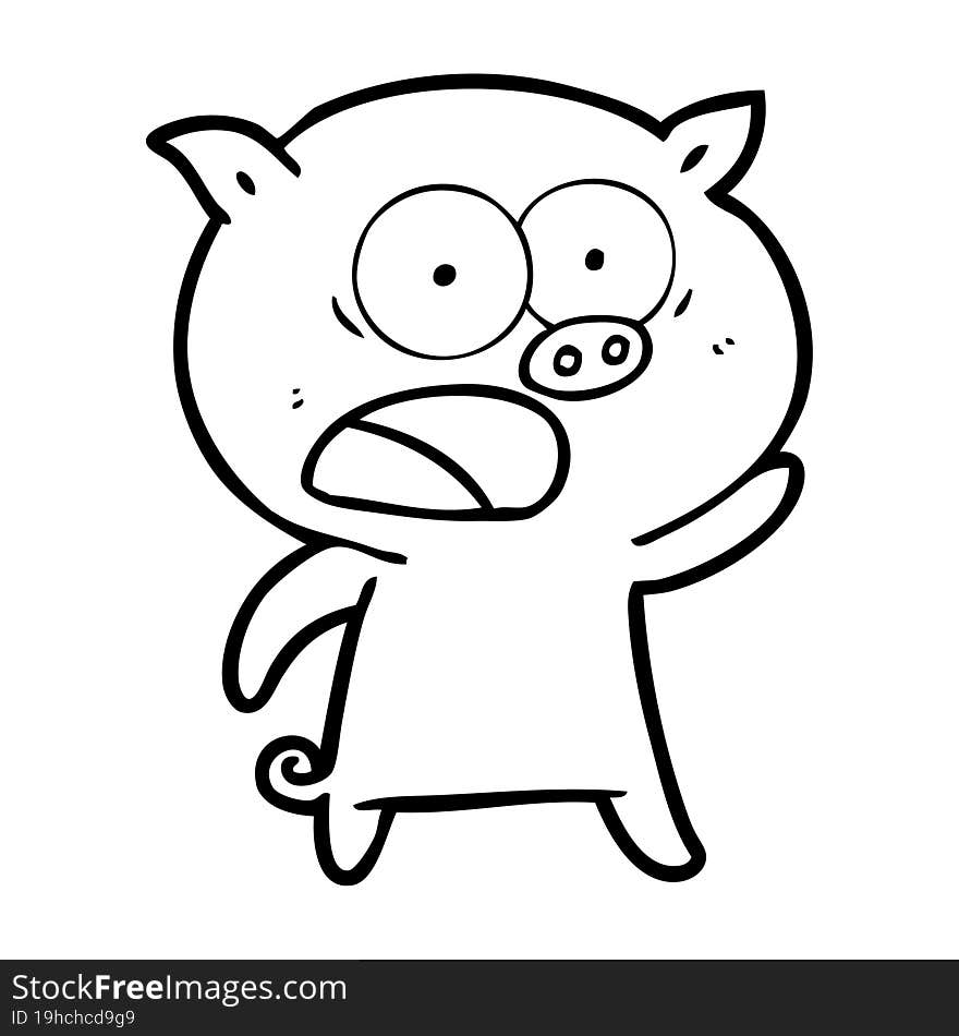 cartoon pig shouting. cartoon pig shouting