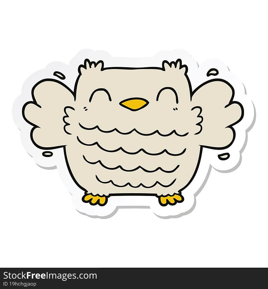 sticker of a cartoon owl