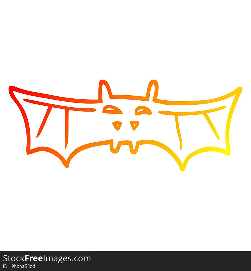 warm gradient line drawing cartoon halloween bat