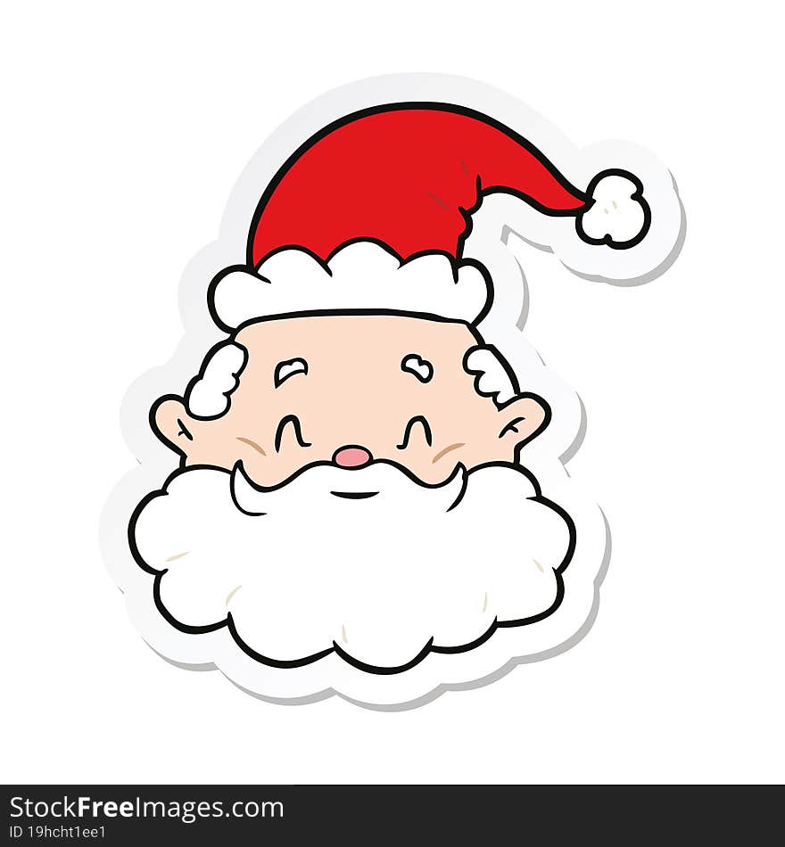 sticker of a cartoon santa claus