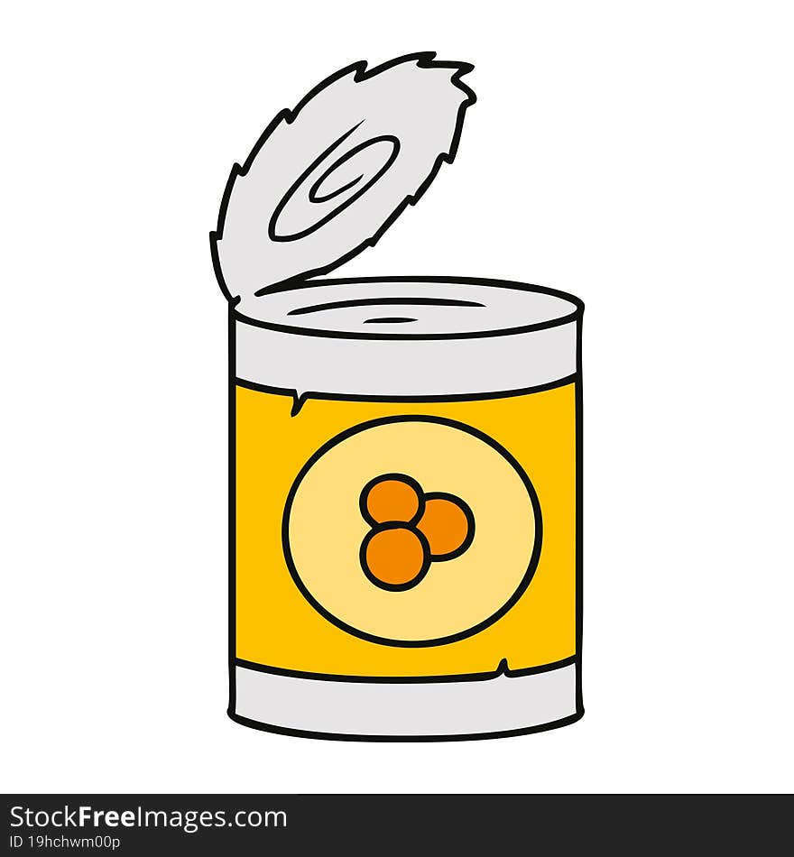 cartoon doodle of a can of peaches