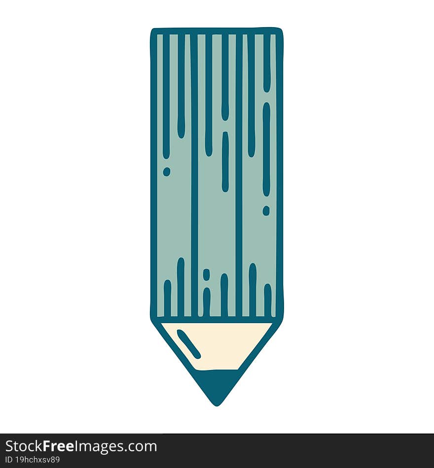 tattoo style icon of a pencil