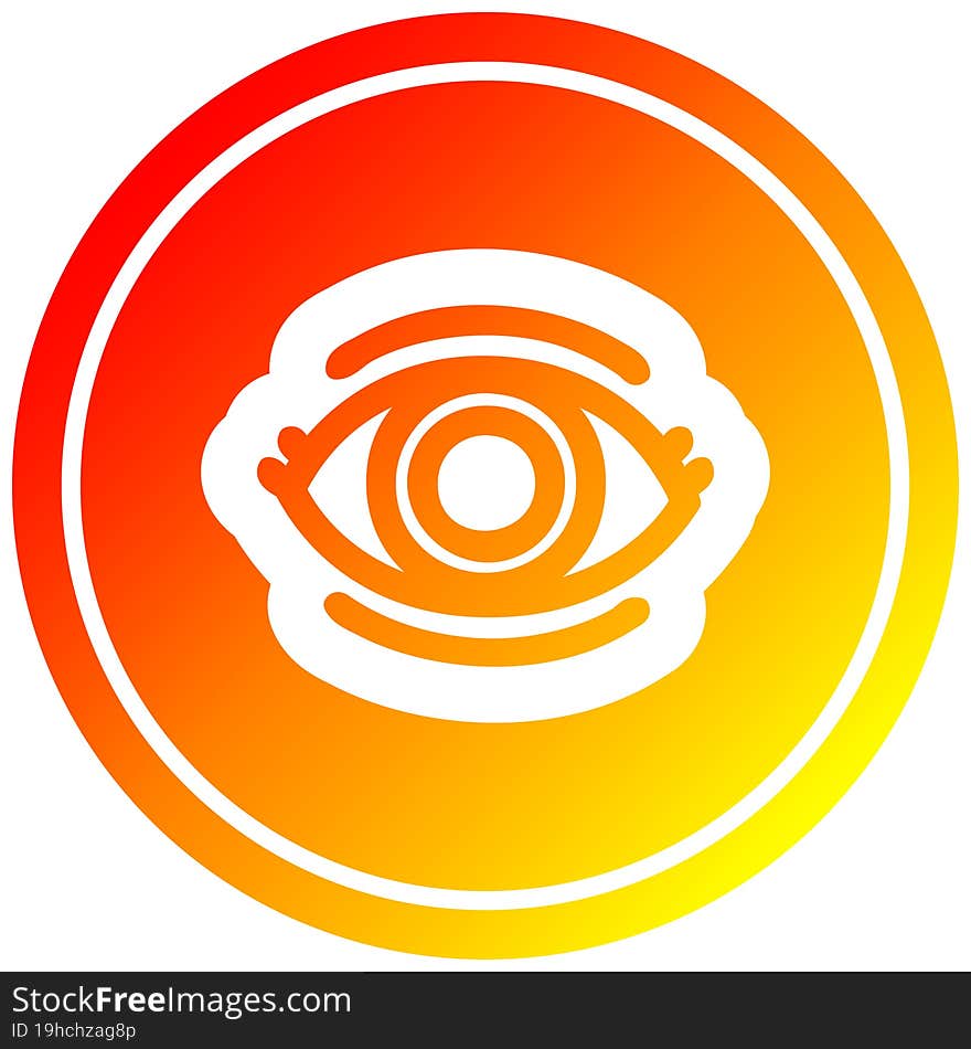 Staring Eye Circular In Hot Gradient Spectrum