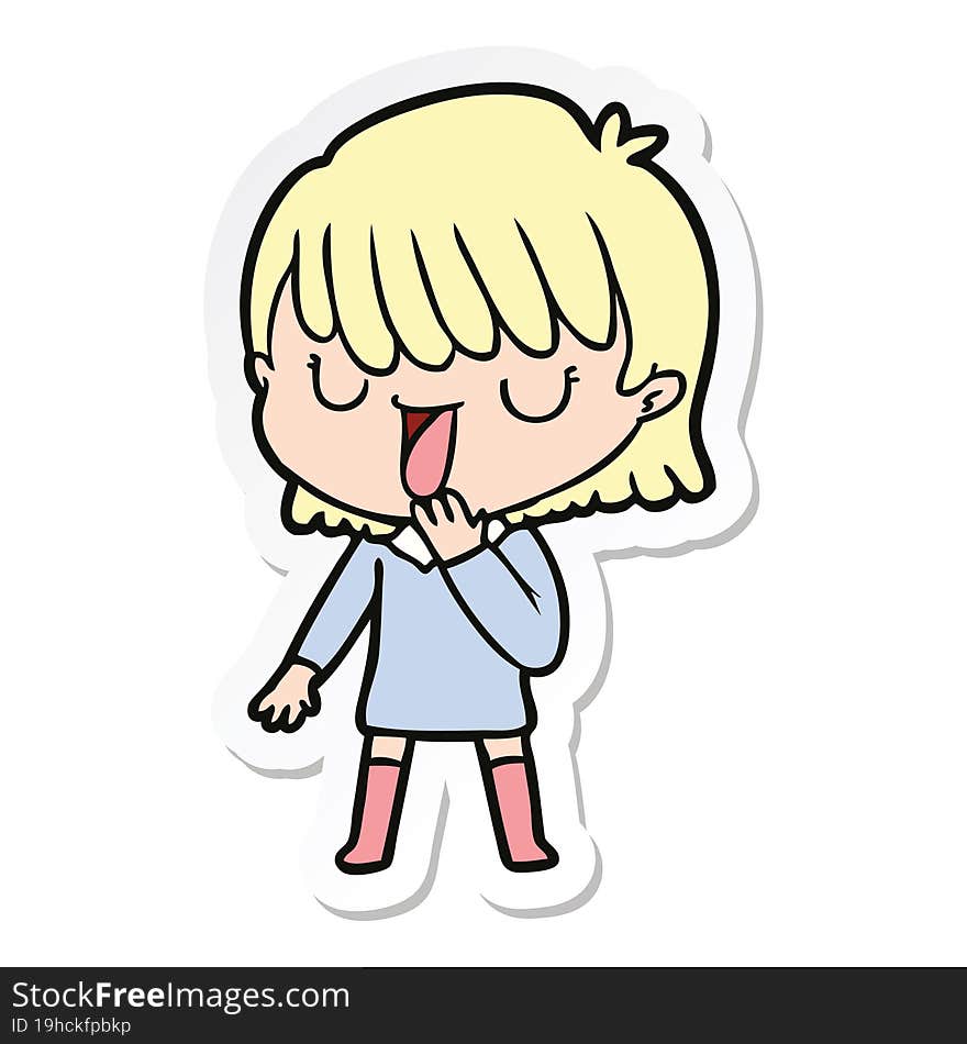 Sticker Of A Cartoon Woman