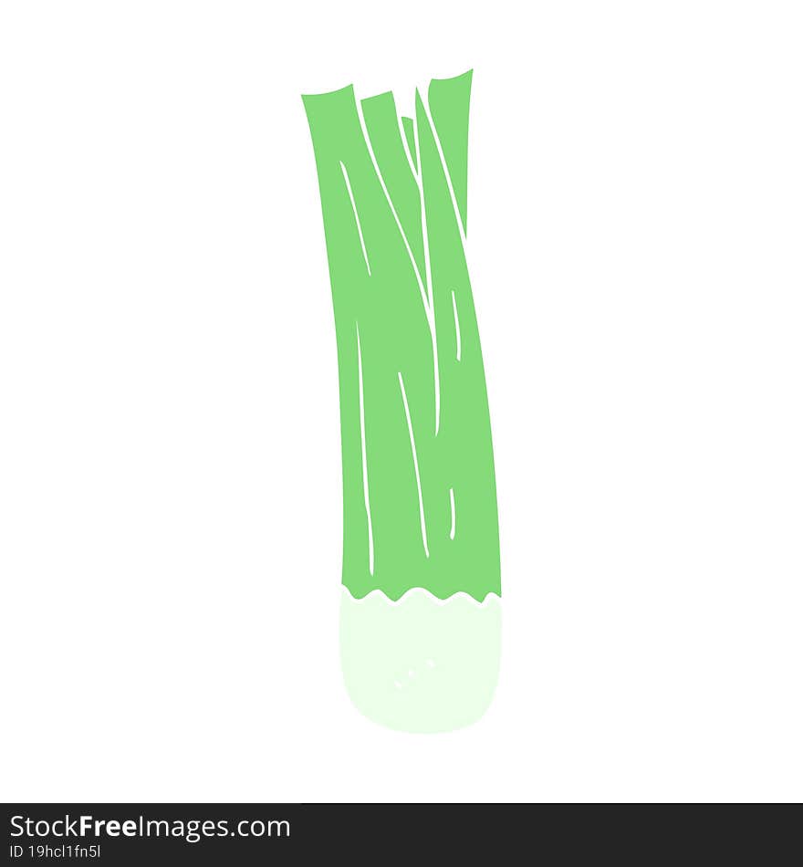 flat color illustration of a cartoon leek