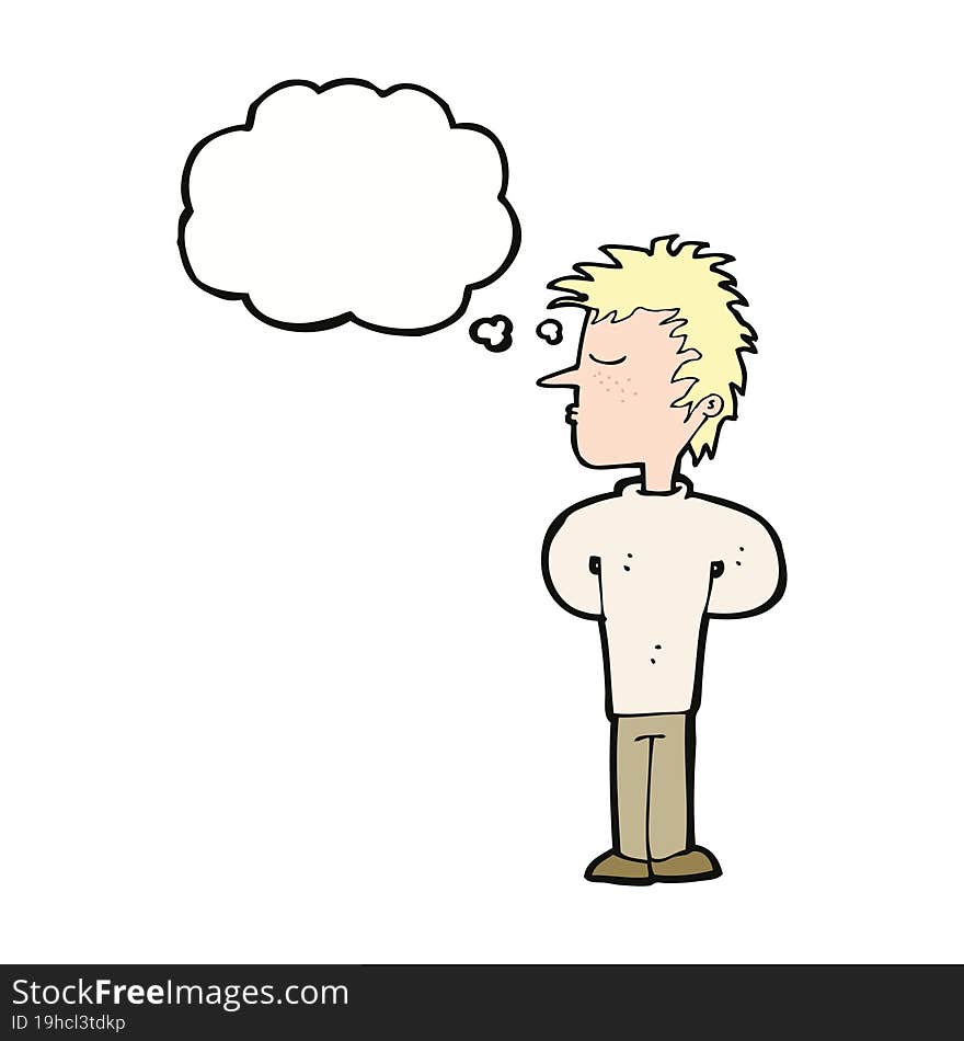 cartoon man ignoring with thought bubble