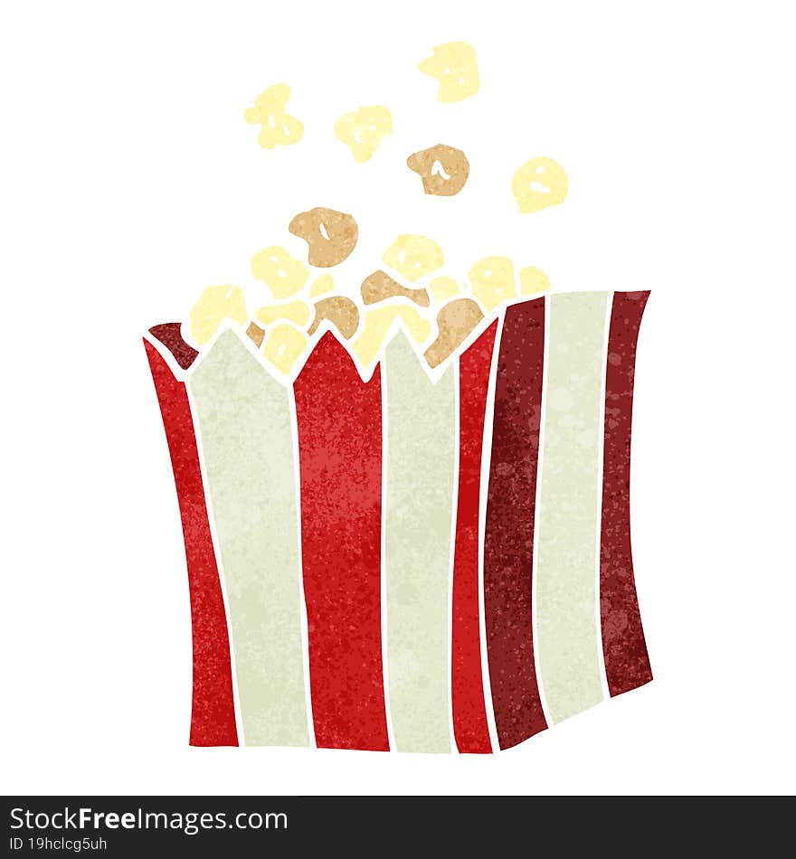 retro cartoon popcorn