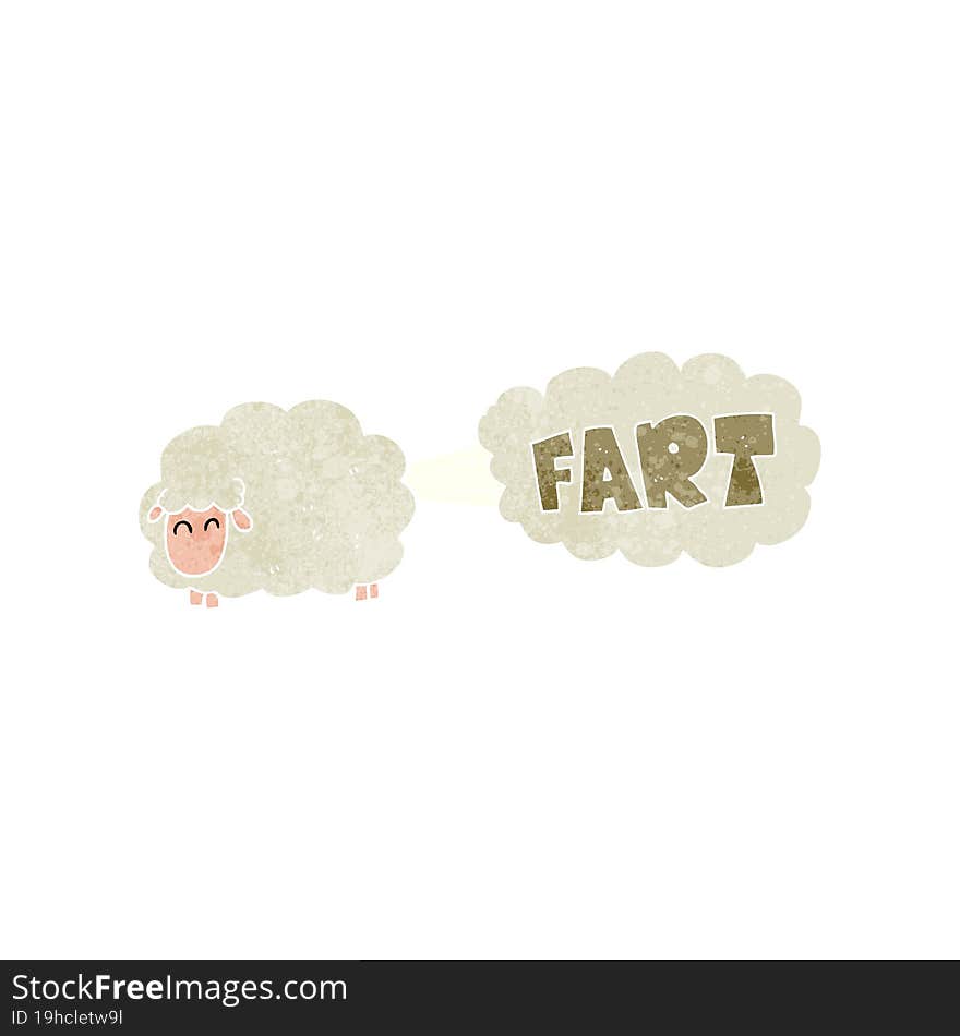 retro cartoon farting sheep