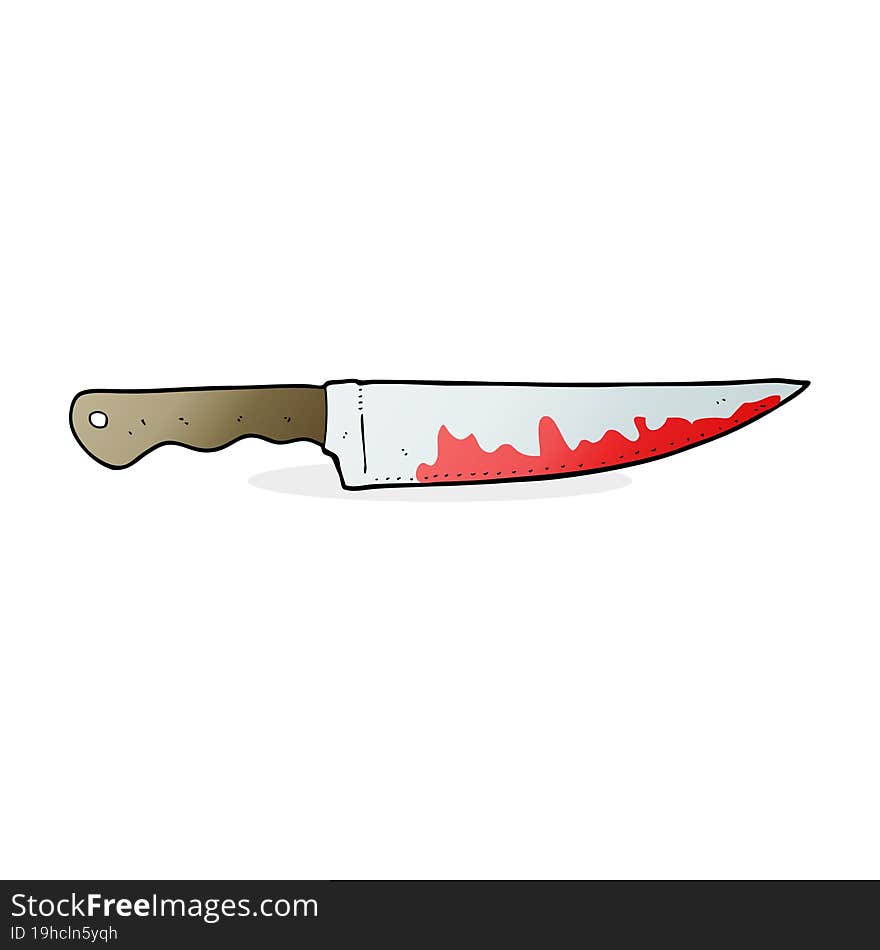 Cartoon Bloody Kitchen Knife