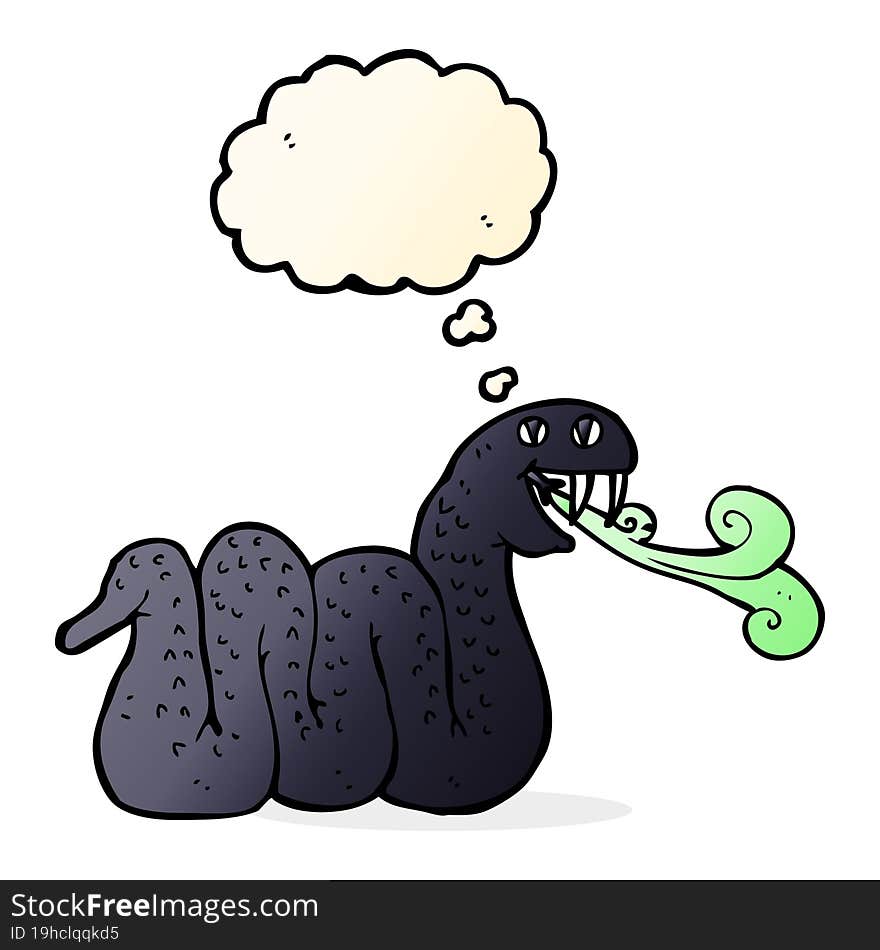 cartoon snake with thought bubble