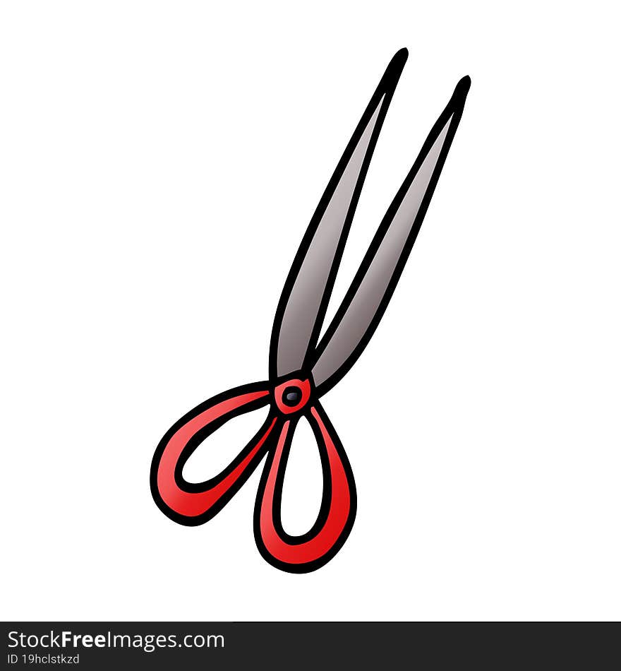 Cartoon Doodle Open Scissors