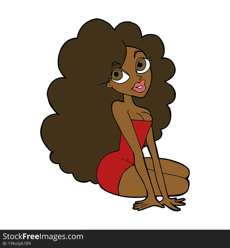 cartoon pretty woman