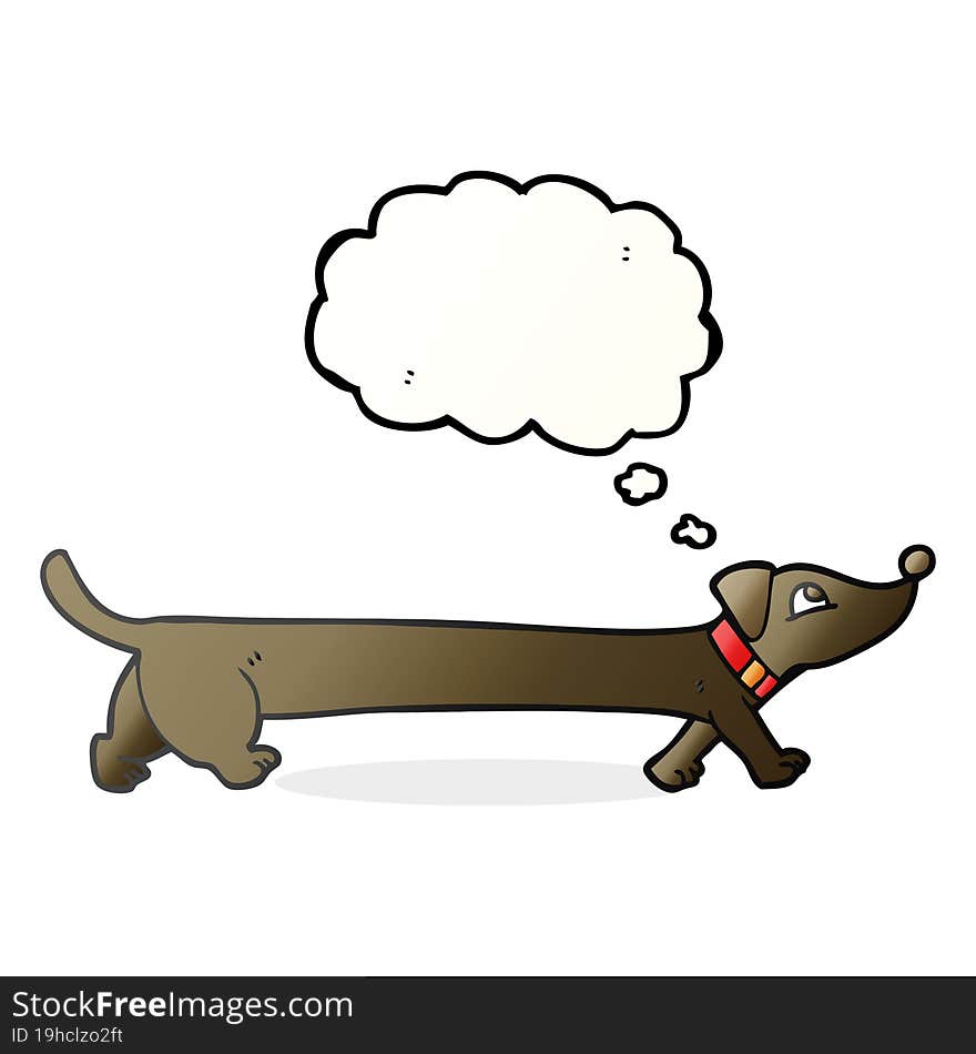 thought bubble cartoon dachshund