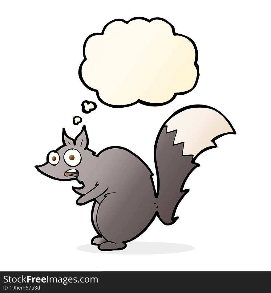 funny startled squirrel cartoon with thought bubble