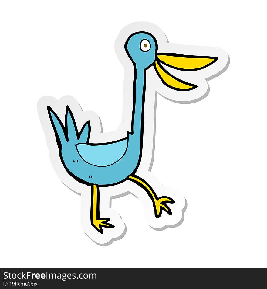 Sticker Of A Funny Cartoon Duck