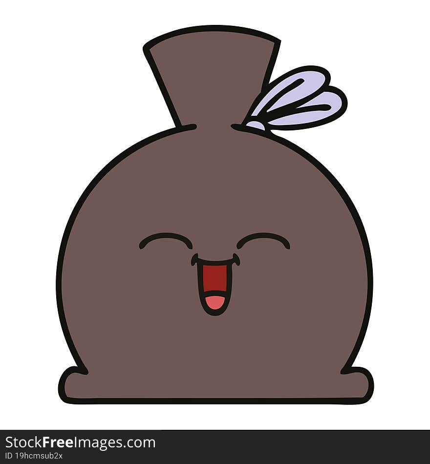 cute cartoon of a sack. cute cartoon of a sack