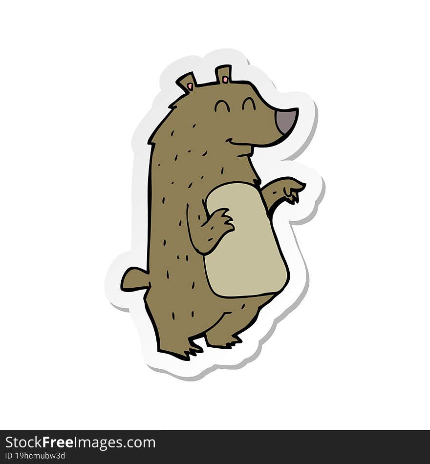 Sticker Of A Cartoon Bear