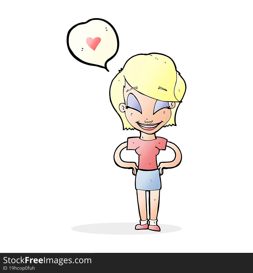 cartoon woman in love