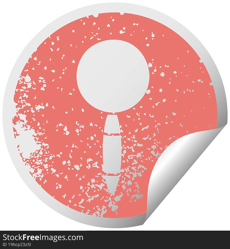 Distressed Circular Peeling Sticker Symbol Magnifying Glass