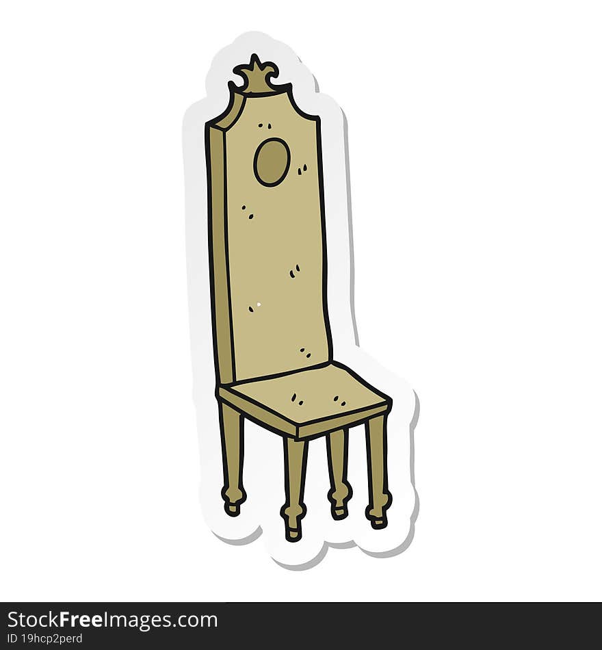 Sticker Of A Cartoon Fancy Chair