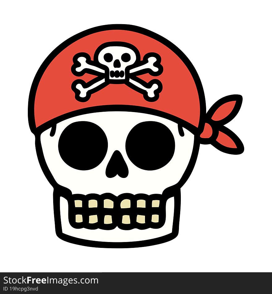 traditional tattoo of a pirate skull